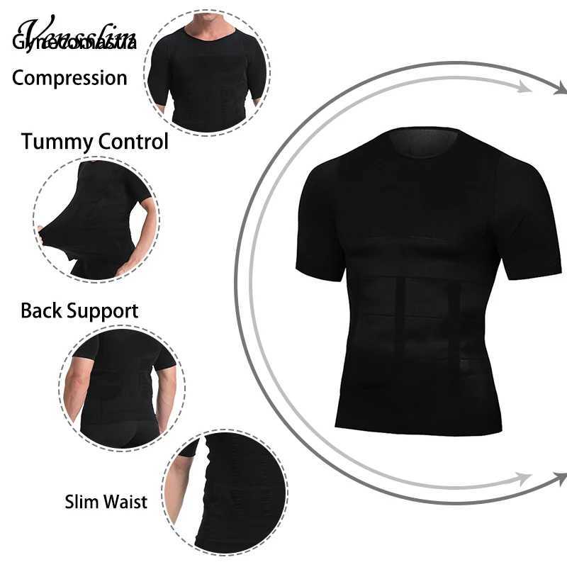 Compression Slimming T-shirt Men Body Shaper Waist Trainer Fitness Vest Fat Burn Chest Slim Shirt weight loss shapewear W250616