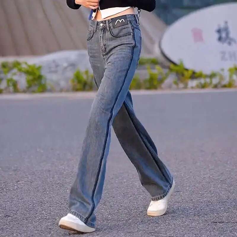 Pants for Women Gray Trousers Straight Leg Womens Jeans Emo Basics Aesthetic Fitted Medium Waist Korean Style Xxl Hippie Z Pant