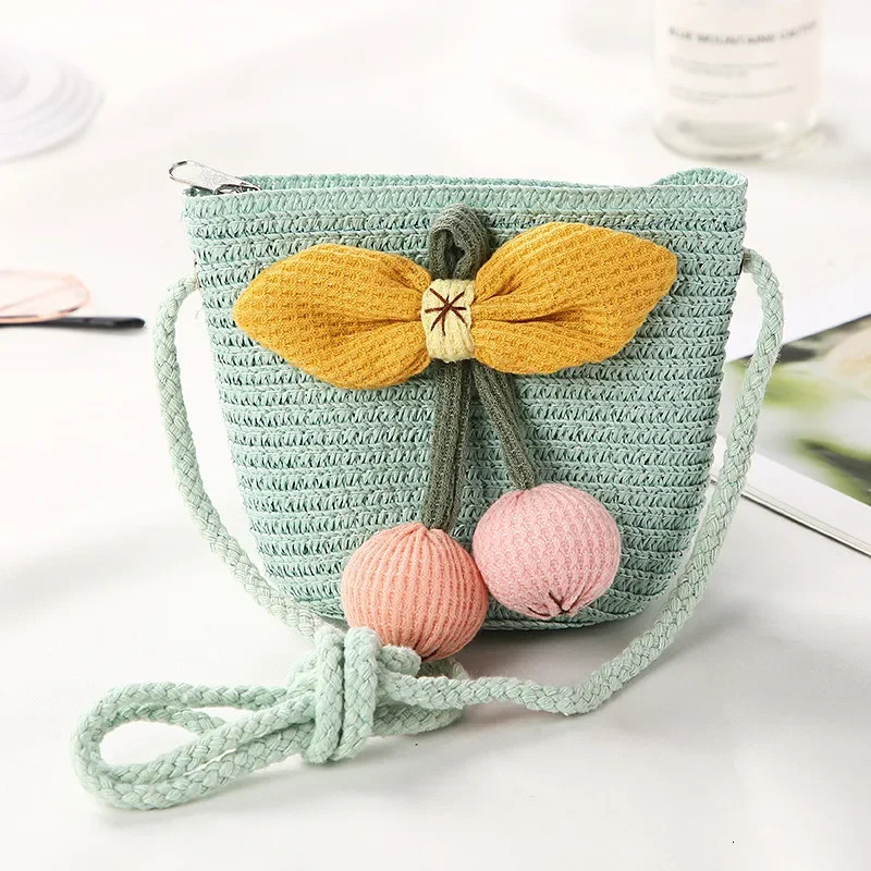 Summer Children Girls Shoulder Bag Daisy Flower Straw Messenger Kids Keys Coin Purse Cute Princess Mini Handbag 250615