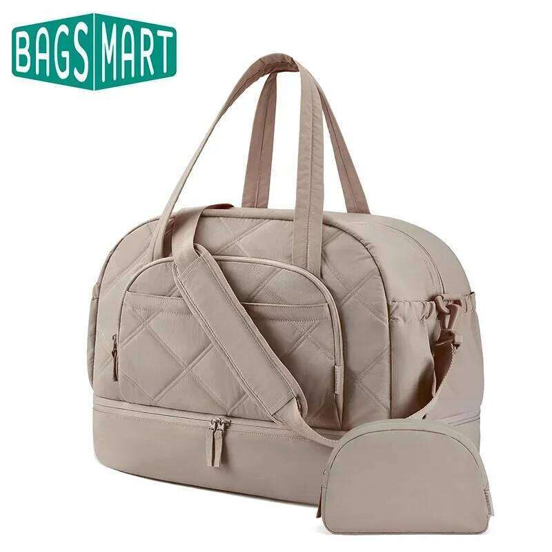 BAGSMART Boston For Women Large Capacity Golf Travel Puffer Duffle With Shoe Compartment Carry On Gym Sports Bag