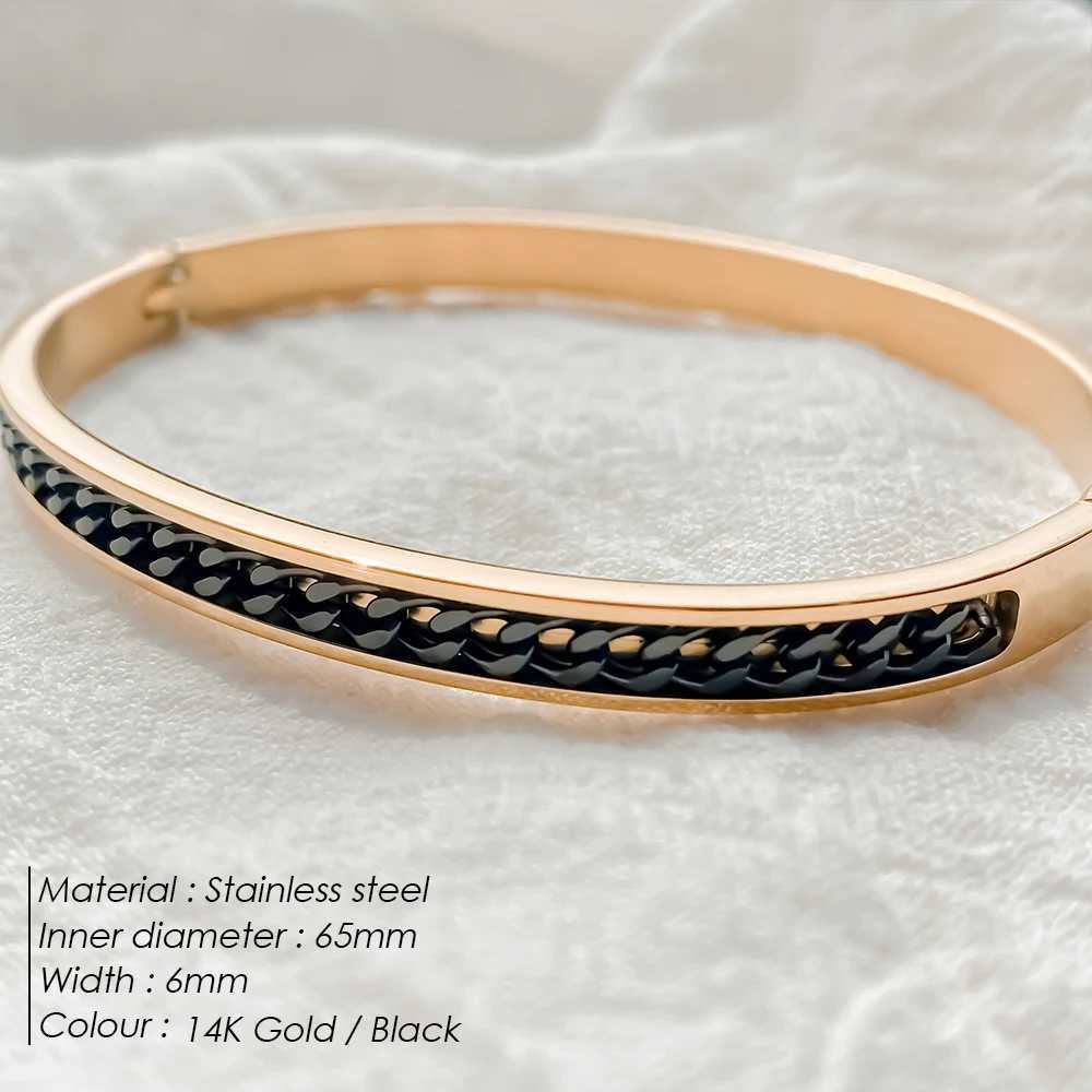 eManco Classic Chain Stainless Steel Gold plated Bangle High Quality For Women Wedding Party Jewelry 48 Hour Shippin Z250616