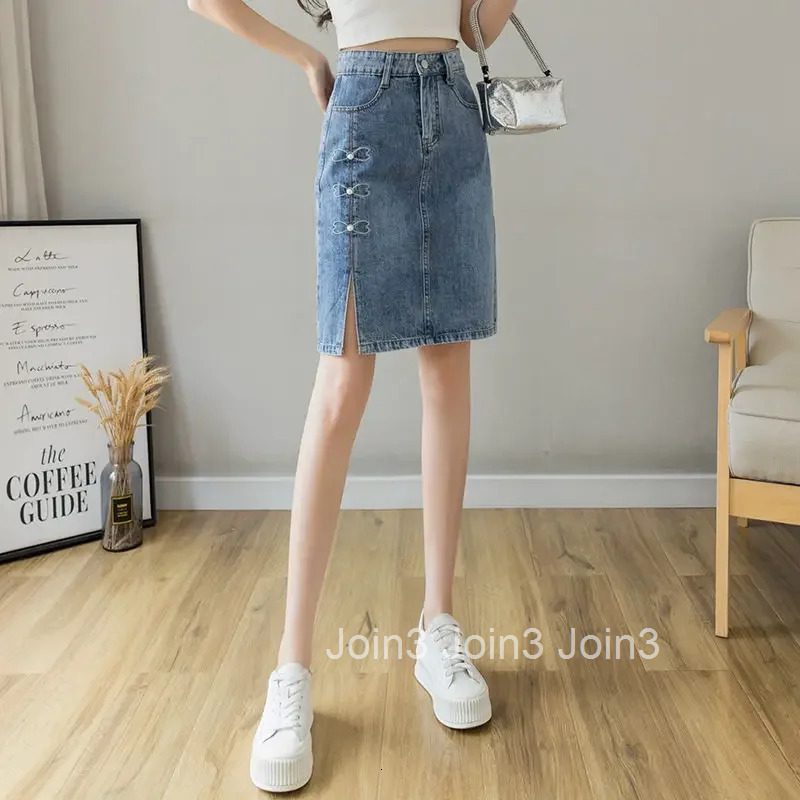 Jeans Skirts for Women Wrap Midi with Slit Pocket Blue High Waist Woman Denim Skirt Tight Korean Fashion Streetwear Quality Y2k