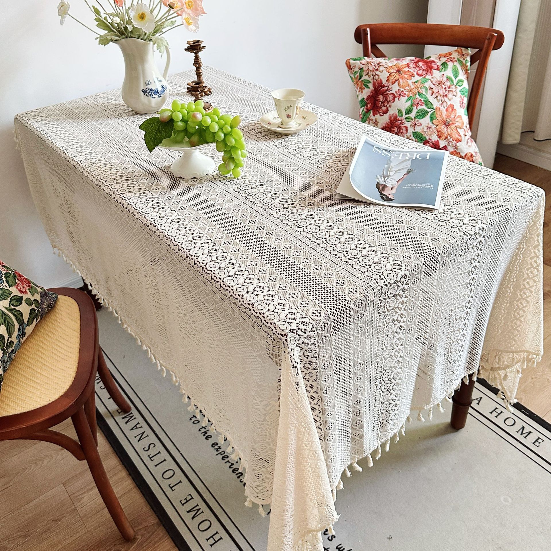 Tea mat table flag cloth tea table tea table mat high-end table cloth tea table absorbent non-slip long tea flag HE6L01