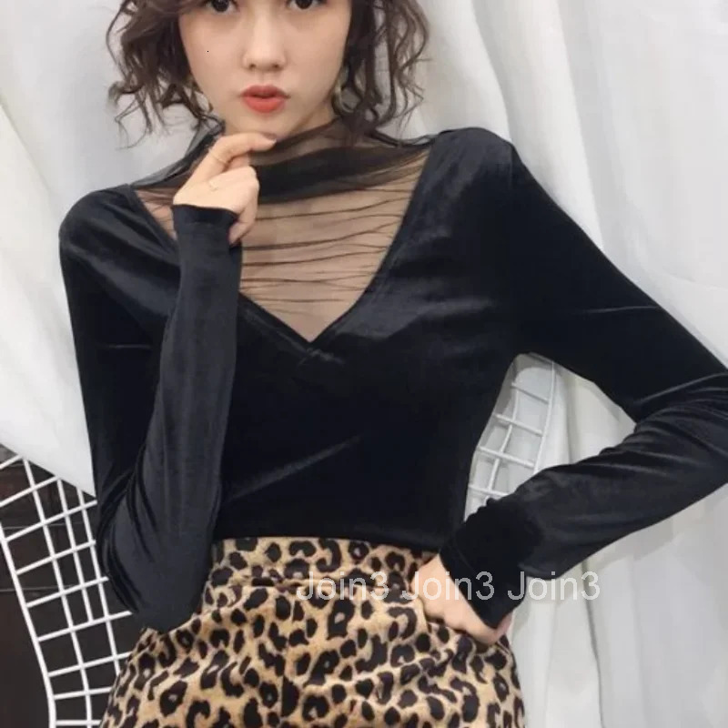 Korean Style Womens Long Sleeve T-shirt Fashion Polyester Y2k Korea Vintage Elegant Sale Yk2 Clothing 2025 Clearance Top Female