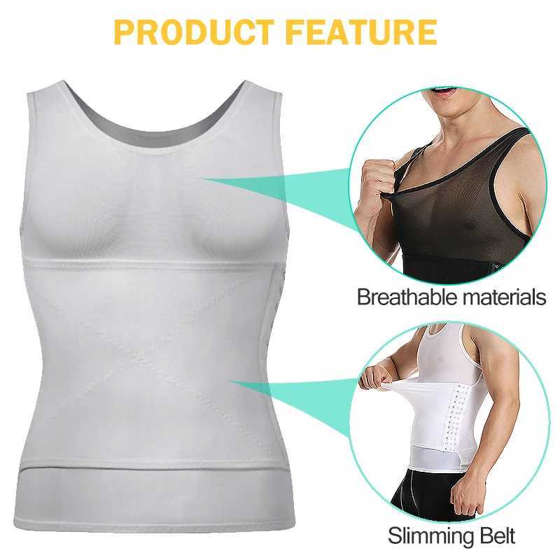 Shape Men Slimming Body Shaper Waist Trainer Vest with Tummy Control Girdle Posture Back Correction Abdomen Tank Top Shapewear W250616