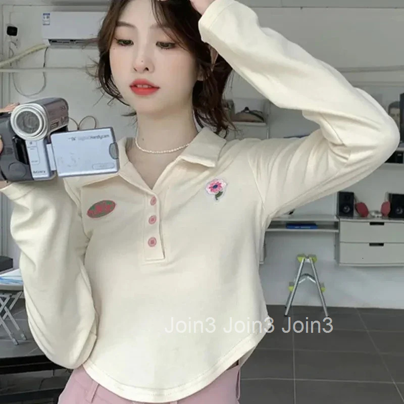 Slim Woman Tshirt Button Polo Neck T Shirt for Women Korean Clothing Popular Clothes Fashion 2025 Basic Casual Tops Aesthetic