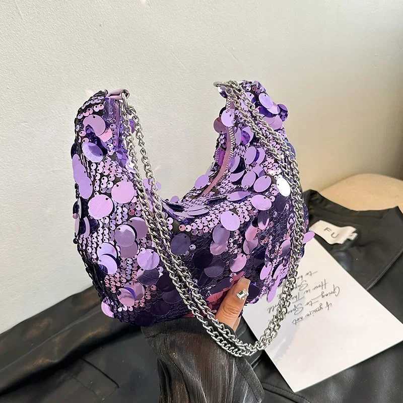 Korean Chain Sequins Crossbody Bag Evening Clutch Bag Dinner Party Wedding Purses Handbag Female Underarm Shoulder Crossbody Bag XJ2520616