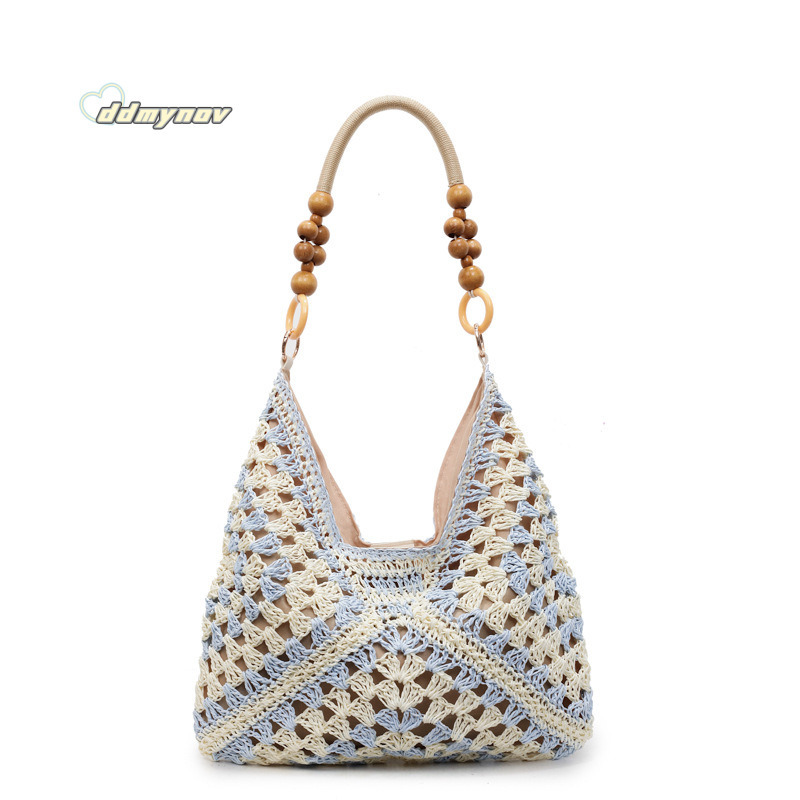 Summer Beach Vacation Woven Tote Bag for Women New Large Capacity Niche Hollow Versatile Shoulder Handbag ddmynov ddmynov ddmynov