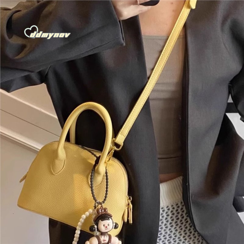 Women's Super Popular Yellow Handbag Shell Women 2025 New Spring Summer High-end Crossbody Bag Niche Versatile Texture ddmynov