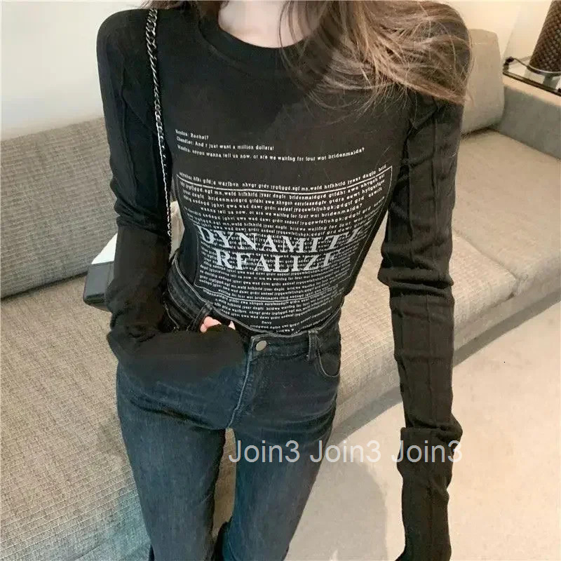 Causal With Sleeves Korean Style Long Sleeve T Shirt for Women 2025 High Quality Y2k Fashion Korea Basic Clearance Tops Woman