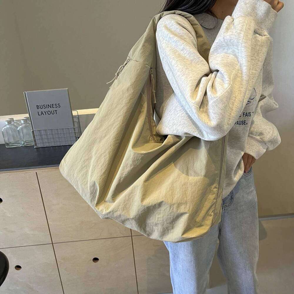 Large Oxford Hobos Women Solid Black Strong Cloth Shoulder Bags Korea Nylon Casual Totes Pastoral Lazy Style Handbags