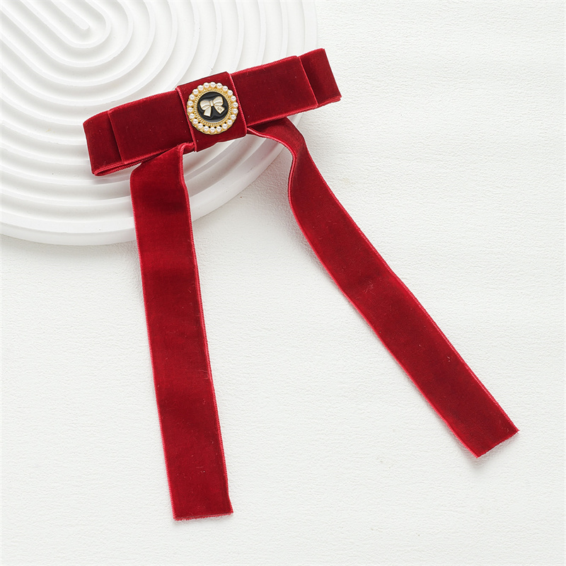 Europe and the United States ruby velvet bow ribbon hair clips sweet and lovely elegant retro versatile