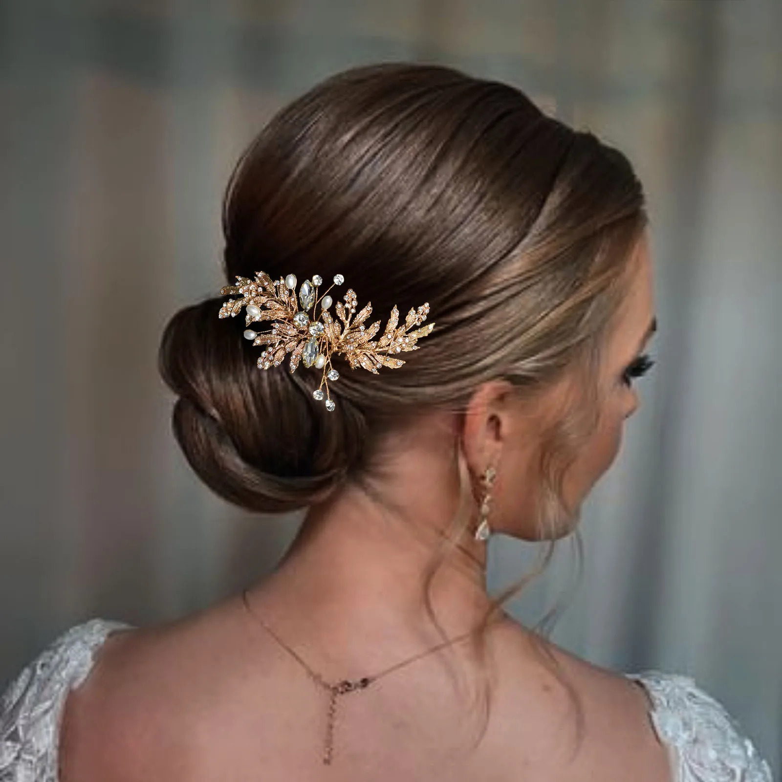 Handmade Gold Silver Color Wedding Hair Accessories Crystal Women Hair Combs Leaves Bridal Headband Head Jewelry 250610