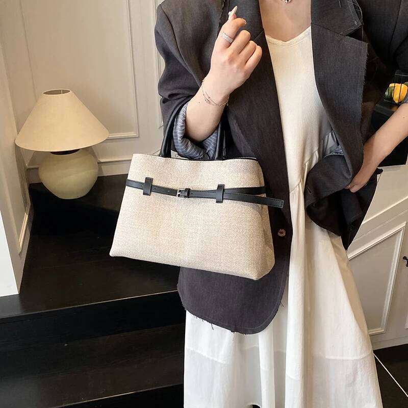 Women's Bags Designer Quality Big Top-Handle Bags For Women Latest Designer Handbag Fabric Large Capacity Shoulder Shopper Tote Bag Female