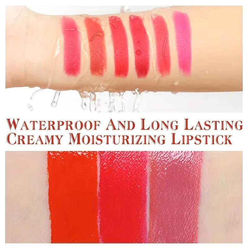 12 Colors Creamy Moisturizing Lipstick, Long Lasting Lipstick Leaning Tower Women and Schoolgirl Beginners Lip Makeup happy
