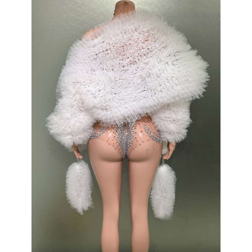 Dias Sexy See Through Sleeveless Sheath Bodysuit Evening Party Performance Costume Nightclub Singer Dancer Stage Wear