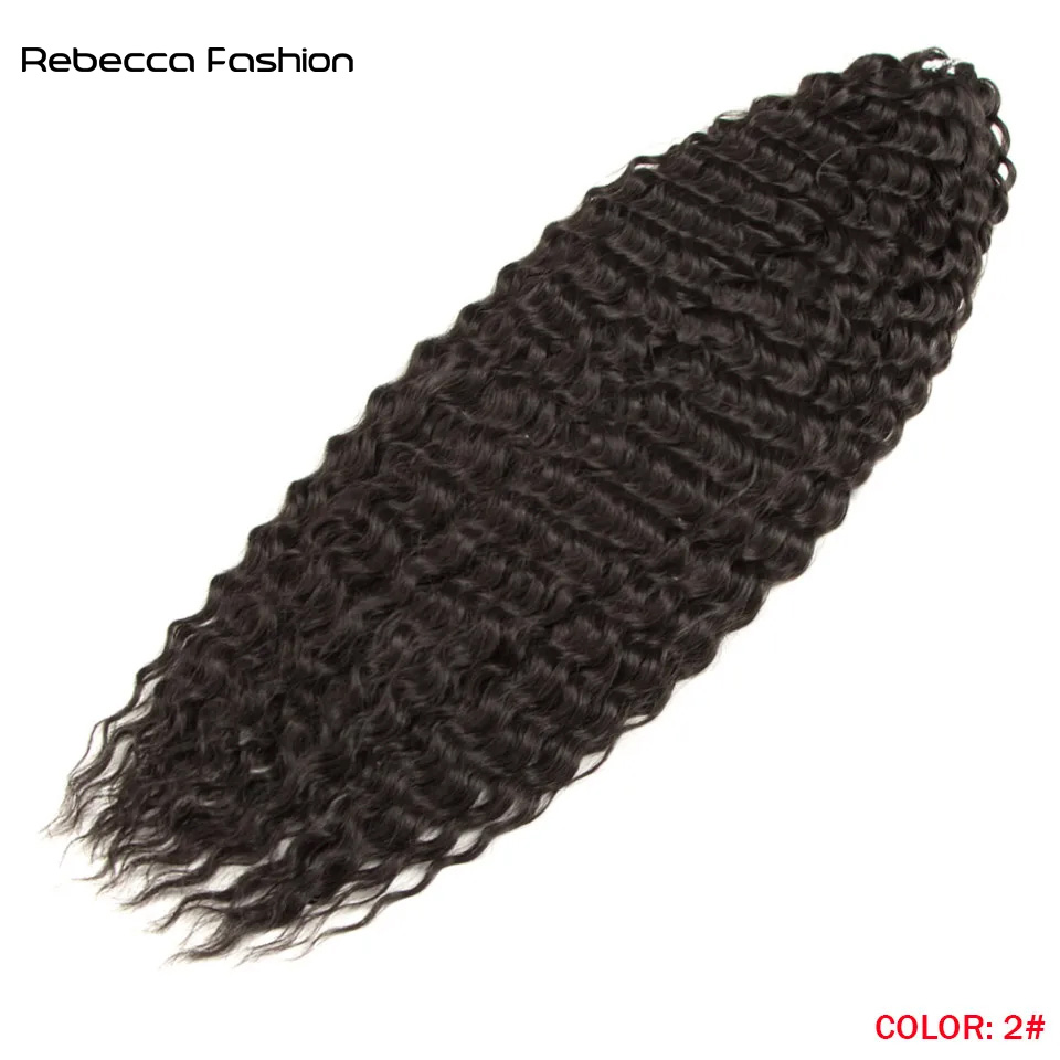 Rebecca Fashion Ariel Curl Water Twist Crochet Synthetic Braid Ombre Blonde 22 Inch Deep Wave Braiding Hair Extension