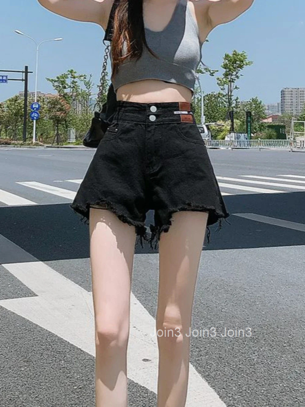 With Waist Pocket Denim Shorts for Women Loose Short Jean Pants Woman Flowy Fashion Clothing 2025 Outdoor Harajuku XL Streetwear