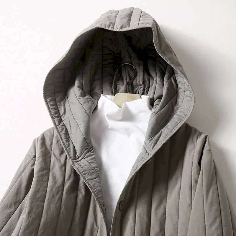Pop Quilted Coats Lightweight Cotton Added Jackets For Long Sleeved Mid-Length Hooded Casual Vintage Winter Women Clothing