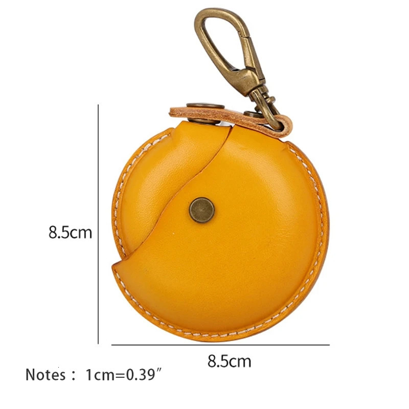 Leather Coin Purse Men Women Vintage Round Creative Storage Money Bag Keychain 250614