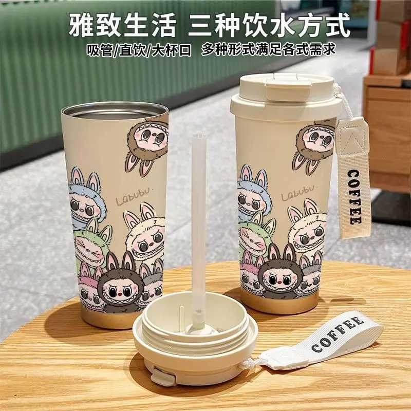520ml Labubu Stainless Steel Insulated Coffee Cup Cute Y2k Cartoon Design Periphery Insulated Water Bottle Ideal Kid Gift XJ250616