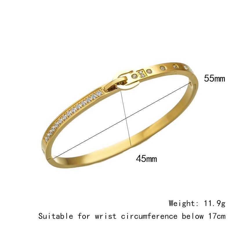 FYSARA Bamboo Design Stainless Steel for Women Men Zircon Titanium Steel Rhinestone Jewelry Accessories Gift Z250616