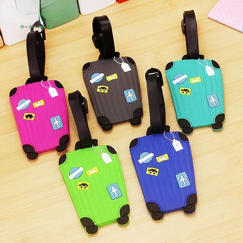 Fashion Silicon Luggage Tags Travel Accessories for Bags Portable Tag Cartoon Style Girls Boys Card Cover 250616