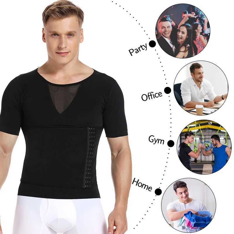 Men Body Shaper Waist Trainer Tummy Control T-Shirt Compression Shirts Weight Loss Slimming Underwear Abdomen Slim Tank Tops W250616