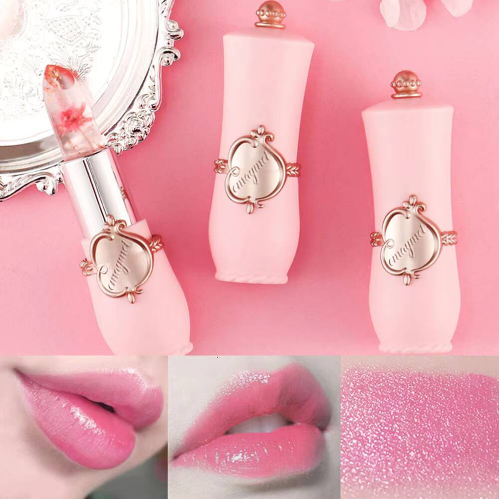 Beauty Jelly Dried Color Transparent Flower Temperature Changing Non-Stick Cup Lipstick happy