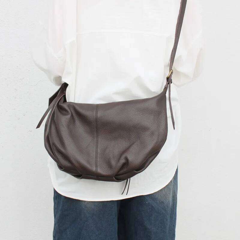 Casual Soft Genuine Leather Crossbody Bag For Women Adjustable Shoulder Strap Large Capacity Spacious Tote Purse Work Commute