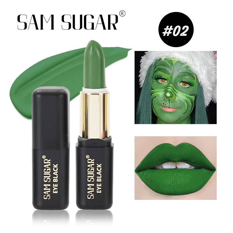 Halloween lipstick dark matte waterproof long-lasting non-stick cup olive green white lip glaze happy