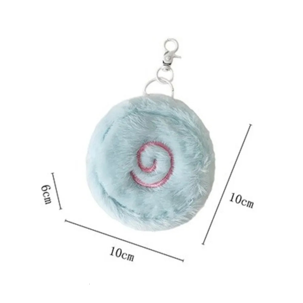 Cute Fish Shaped Plush Keychain Mini Fluffy Earphone Lipstick Pouch Wallet Multifunctional Decorative Hanging Bag Plush Keychain 250614