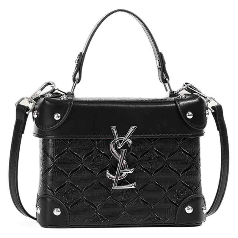 Hot Selling Fashionable Versatile High-End Women's Shoulder Bag New Large Capacity Textured Small square bag Black Free Shipping