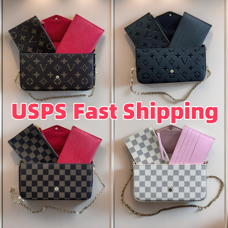 Handbags designer bag wallet 3pcs set Women Classic Luxury Designer Pochette Felicie Genuine Leather Shoulder bag Clutch Tote bag Woman Wallet Female backpack