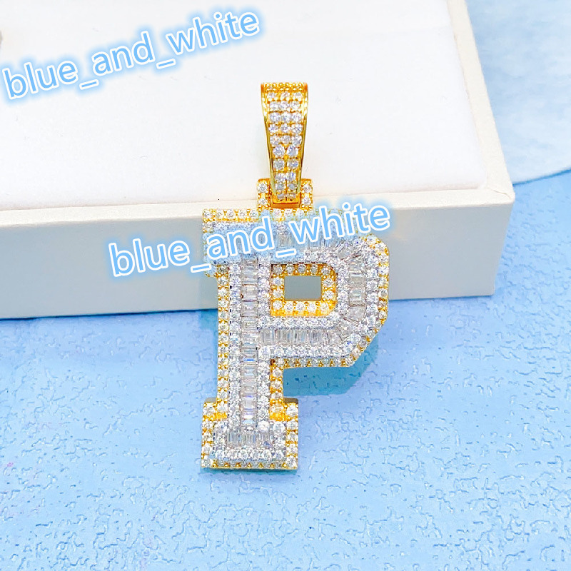 Personalized Two-tone Letter Pendant925Silver Moissanite Hip Hop Style Personality Can Pass Diamond Selector Pendant