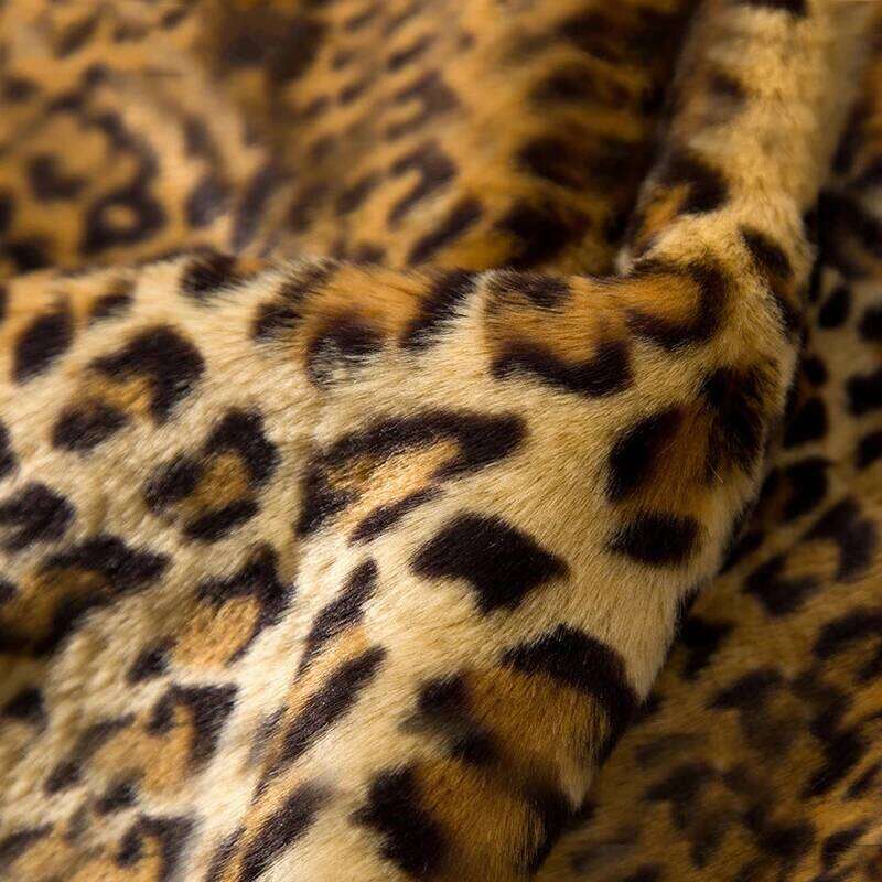 2025 Fashion Women Faux Fur Leopard Print Coat Female Sexy All-Match Mid-Length Suit Collar Warm Outerwear