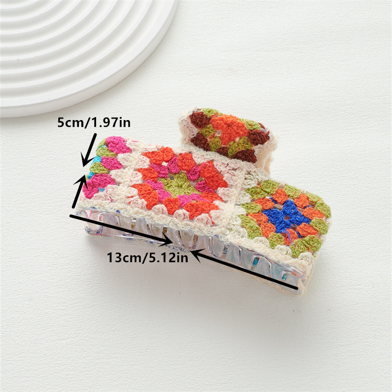 New holiday style knitted hair grip flowers and fruits hollowed out women's small fresh grip clip hair accessories