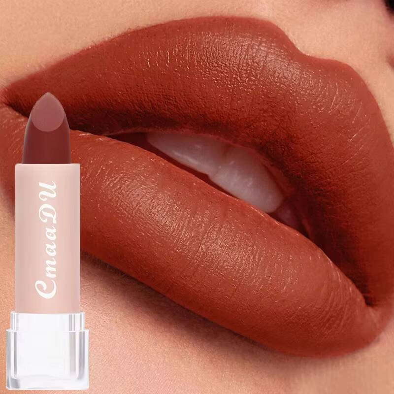Nude Pink Velvet Milk Silky Texture Lips Stick Lasting Waterproof Matte Lipsticks Sexy Red Lipstick Korean Makeup happy