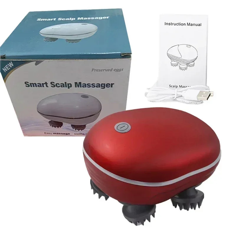 Electric Scalp Head Massager Red Light Therapy Antistress Relax Body Massage Remove Muscle Tension Tiredness Massageador Tool 250605