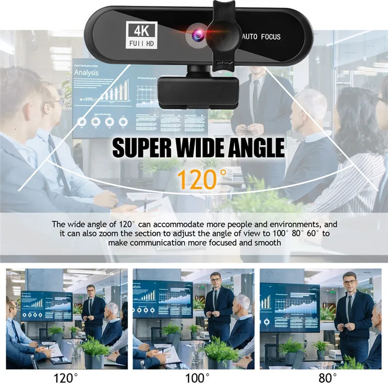 8K Conference 4K PC Webcam Autofocus USB Web Camera Laptop Desktop For Office Meeting Home With Mic 1080P HD Web Cam 250609