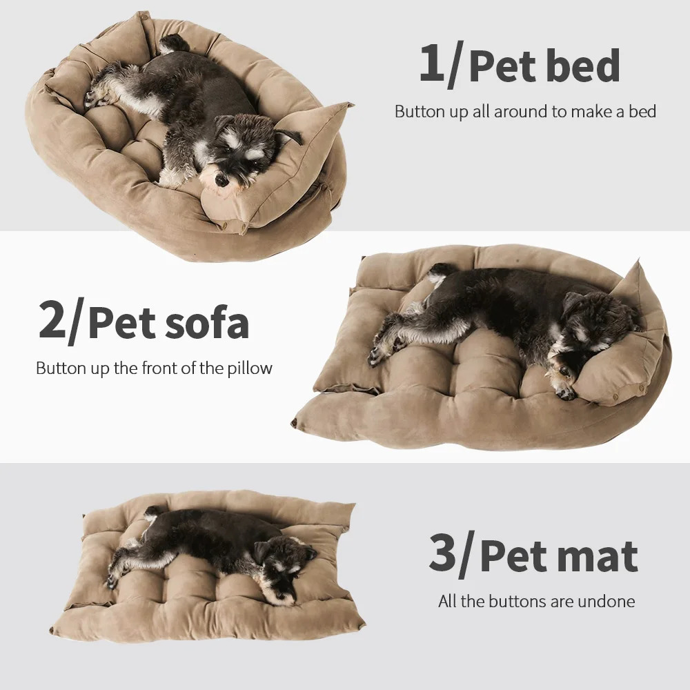 Multifunction Dog Bed Mat 3 IN 1 Dogs Cat Sleeping Bed Sofa Warm Winter Puppy Kitten Nest Kennel Soft Pet Cushion For Dogs Cats 250614