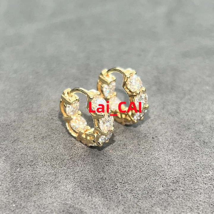 Hip Hop Iced Out Custom Moissanite Earrings Princess Cut VVS Diamond Studs 925 Sterling Silver for Men Luxury Jewelry