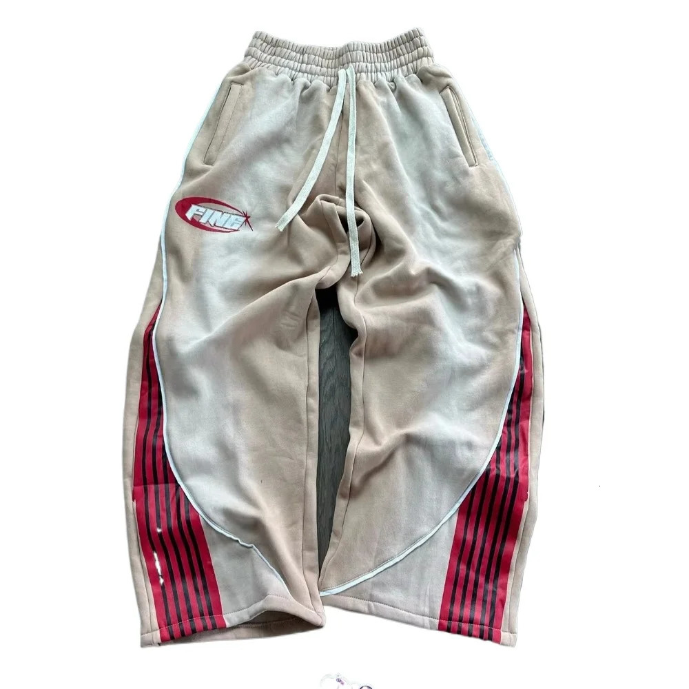 Y2k Fashion Stripes Pants Vintage Harajuku Hip Hop Men Women Jogger Drawstring Sweatpants Oversize Cargo Trousers Streetwear 250612