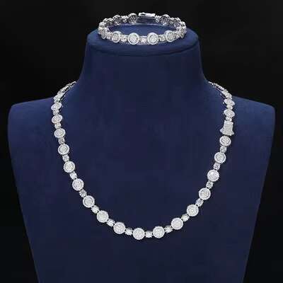 Unisex 925 Silver Iced Chain Necklace 2024 New Hip Hop Moissanite S925 Punk Party Jewelry Mens Tennis Chain for Sports Parties