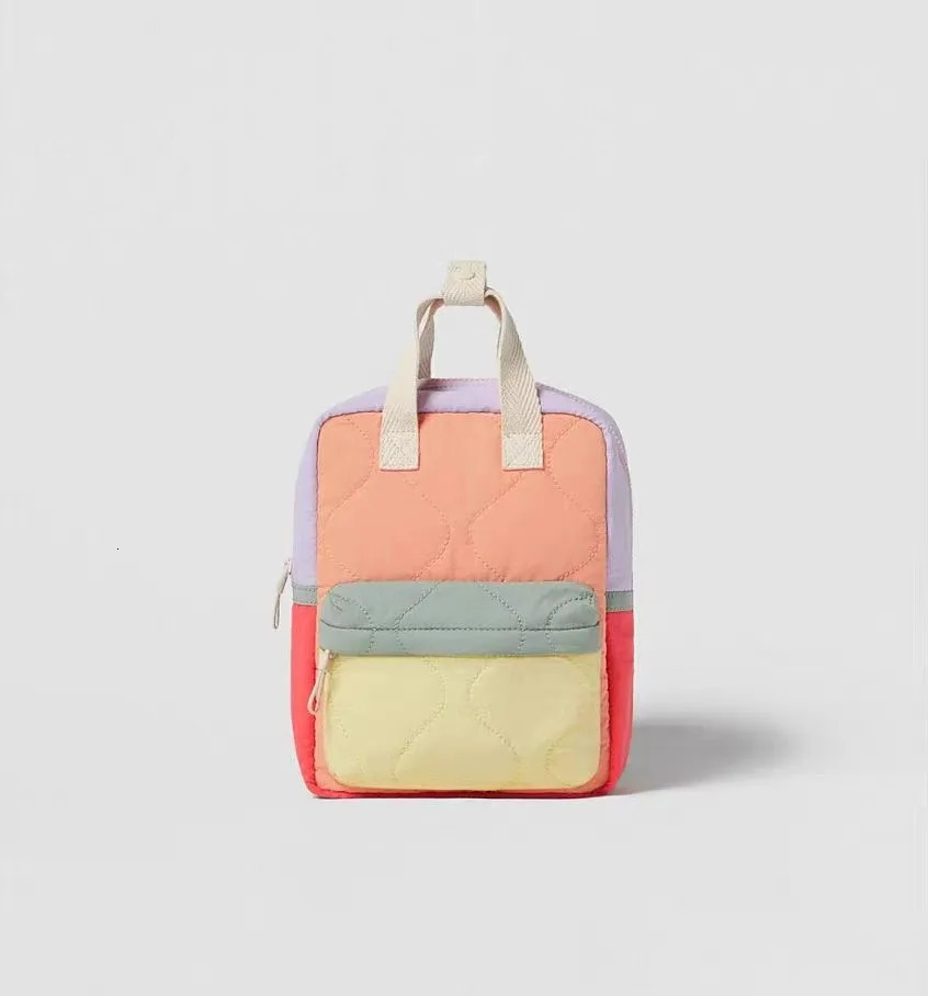 Fashion Color Match Childrens Backpack Boutique n Kids Toddler Kindergarten Schoolbag Double Shoulder Bag Boys Girls Pack 250615