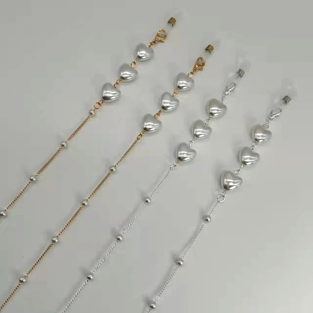 Women Eyeglass Chain Plastic Bead Heart Color Crystal Charm Eyewear Retainer Reading Glasses Holder Strap Mask Hanging Rope 250612