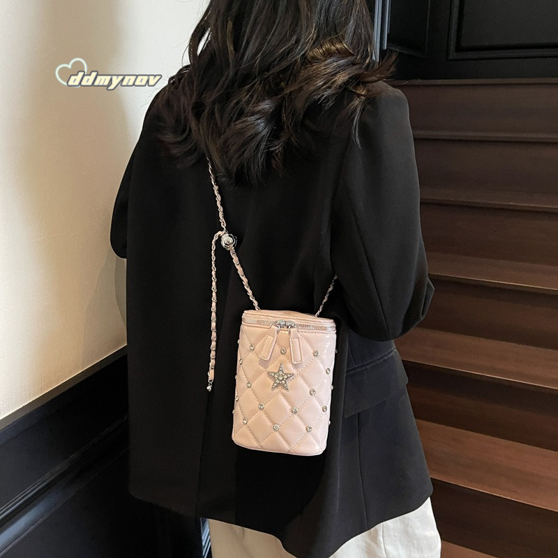 Minimalist Quilted Chain Phone for Women 2025 Summer New Fashion Texture Mini Versatile Shoulder Crossbody Bag ddmynov ddmynov ddmynov