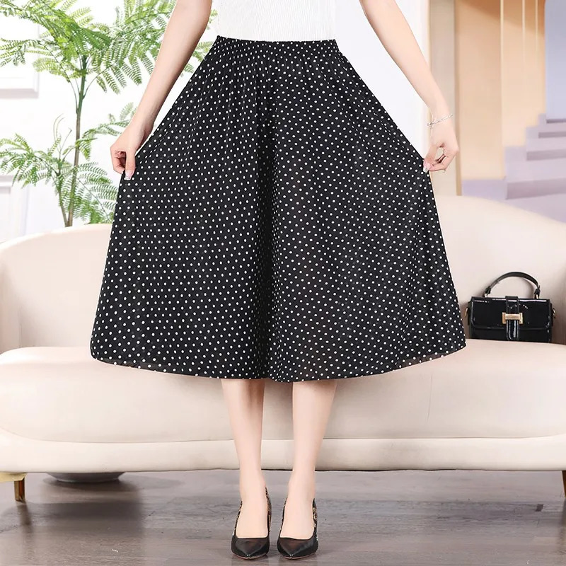 Womens Long Pants Skirt 2023 Summer Plus Size Fashionable Flower Print Womens Short Skirt Classic Home Casual Breathable Women 250609
