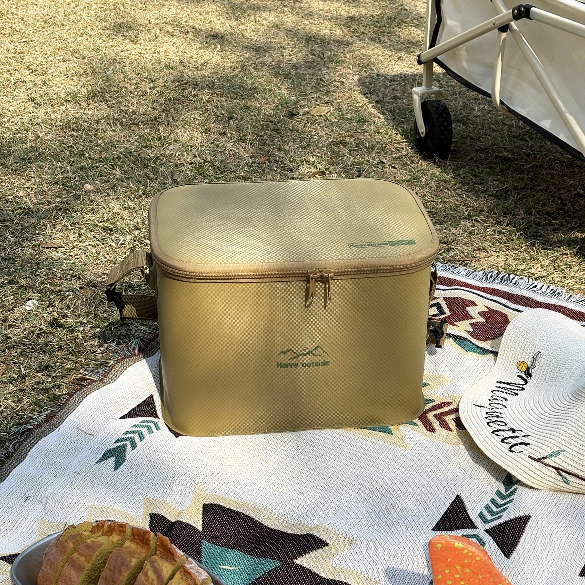 18-20L Camping Cooler Box, Eco-Friendly Insulated Food Storage Bag, Collapsible Cooler Odor, Office Cooler Bag, For Family Outing Road Trip Travel (Ur