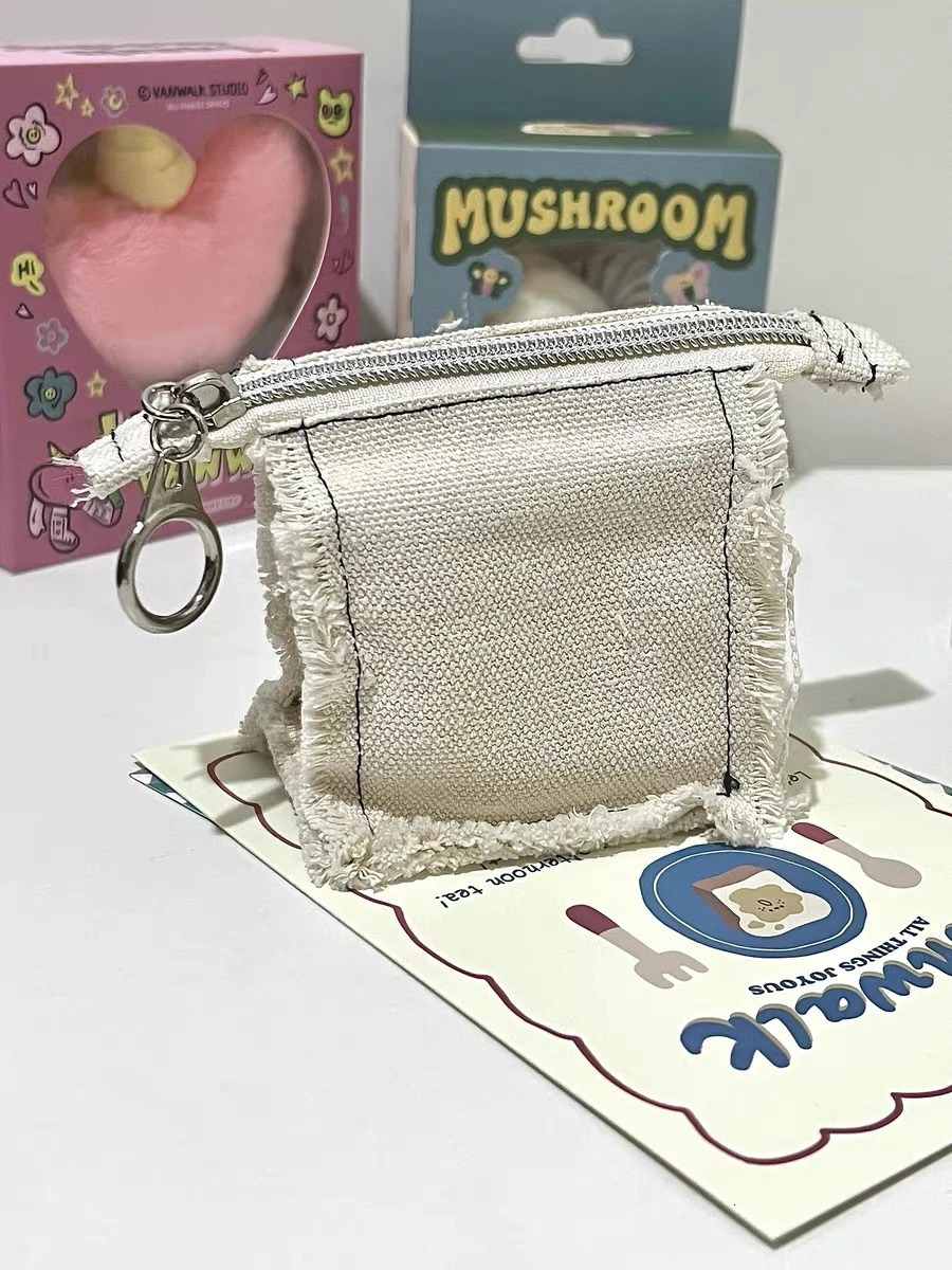 Ins White Small Thicken Canvas Coin Bags Purse Mini Zipper Bus Working ID Credit Card Holder Earphone Keys Money Storage Bags 250614